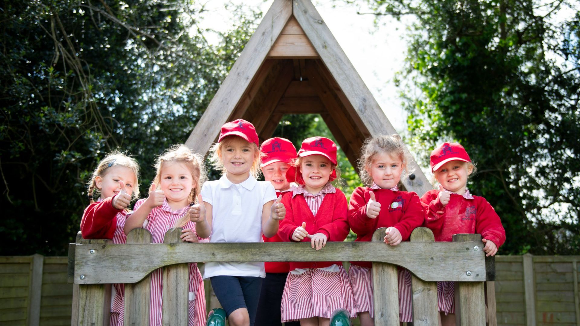 Pupils outside Reigate St Mary's School