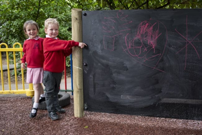 Cheerfully chalking...